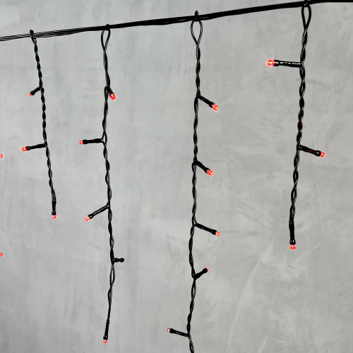 Светодиодная бахрома 3,1*0,5 м., 150 красных LED ламп, черный провод ПВХ, LTC (PIL150-11-2R)