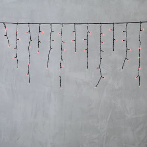 Светодиодная бахрома 3,1*0,5 м., 150 красных LED ламп, черный провод ПВХ, LTC (PIL150-11-2R)