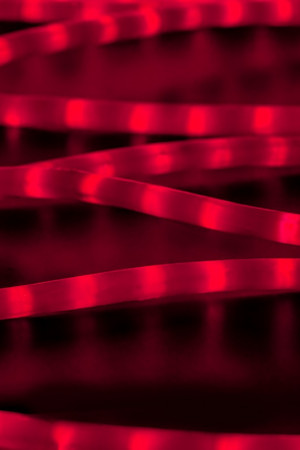 Дюралайт светодиодный 2-х проводной, диаметр 13 мм., 220В, красные LED лампы 36 шт на 1 м., бухта 100 м., матовый, статика, Teamprof (TPF-DL-2WHM-100-240-R)