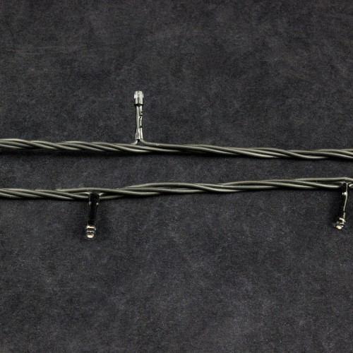 Светодиодная нить с мерцающим диодом 40 м., 220V, 400 теплых белых LED ламп, черный провод ПВХ, соединяемая, Winner Light (ww.01.6B.400+)