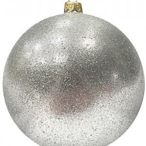 Шар пластиковый Искристый, 115 мм., 1 шт., серебро, ПромЕлка (ШИПЛ-115Silver)