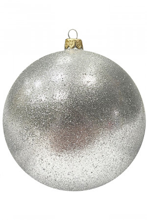 Шар пластиковый Искристый, 115 мм., 1 шт., серебро, ПромЕлка (ШИПЛ-115Silver)