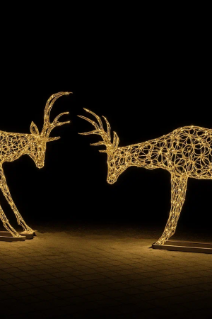 Комплект светодиодных фигур Олени бодающиеся 2 шт., 150 см., Сад Радости (SR043)