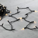 Светодиодная гирлянда с колпачком 100 теплых белых LED ламп 10 м., мерцание каждого диода, 24В., черный провод ПВХ, IP65, LTC (PST100ABLCAP-11-1WW)