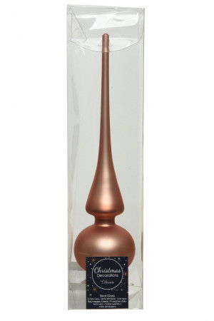 Елочная макушка Classic 26 см., розовое золото, стекло, Kaemingk (115079)