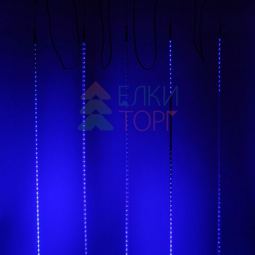Гирлянда Тающие сосульки 5*1 м., 24V., 480 синих LED ламп, коннектор, черный ПВХ, Beauty Led (CCL480-10-1B)