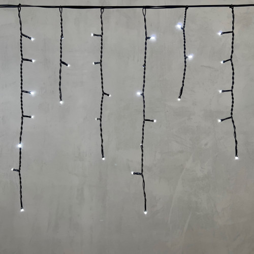 Светодиодная бахрома 3,1*0,5 м., 150 холодных белых LED ламп, черный провод ПВХ, LTC (PIL150-11-2W)