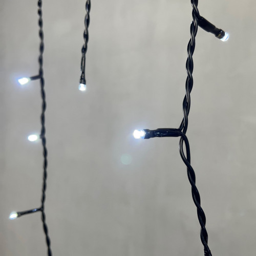 Светодиодная бахрома 3,1*0,5 м., 150 холодных белых LED ламп, черный провод ПВХ, LTC (PIL150-11-2W)