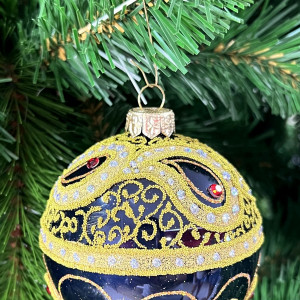 Стеклянный шар Кружево Востока, 1 шт., черный, Irena CO (91715)