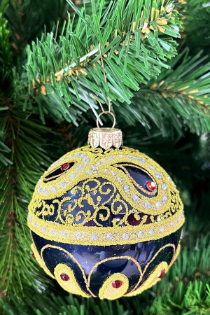 Стеклянный шар Кружево Востока, 1 шт., черный, Irena CO (91715)