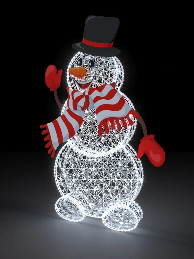 Светодиодная фигура Снеговик с шарфом композит 200 см., Сад Радости (SR241) Светодиодная фигура Снеговик с шарфом композит 200 см., Сад Радости (SR241)