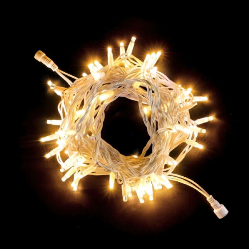 Светодиодная гирлянда с колпачком 75 теплых белых LED ламп 10 м., 24В., белый каучуковый провод, IP65, LTC (LL75-8-1WW)