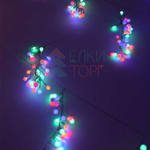 Светодиодная гирлянда &quot;Грозди винограда&quot; 3*0.3 м., 220V, 256 разноцветных LED ламп, прозрачный ПВХ, Beauty Led (JY1008)