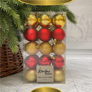 Набор пластиковых шаров Толледо 60 мм., 30 шт., Christmas DeLuxe (89771)