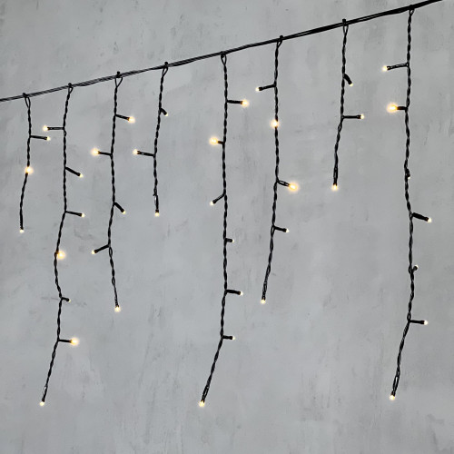 Светодиодная бахрома 3,1*0,5 м., 150 теплых белых LED ламп, черный провод ПВХ, LTC (PIL150-11-2WW)