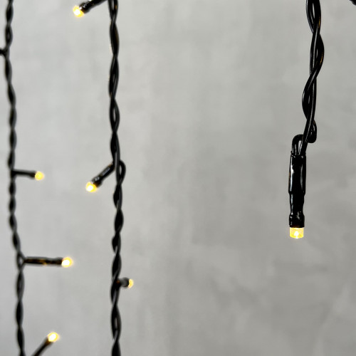 Светодиодная бахрома 3,1*0,5 м., 150 теплых белых LED ламп, черный провод ПВХ, LTC (PIL150-11-2WW)