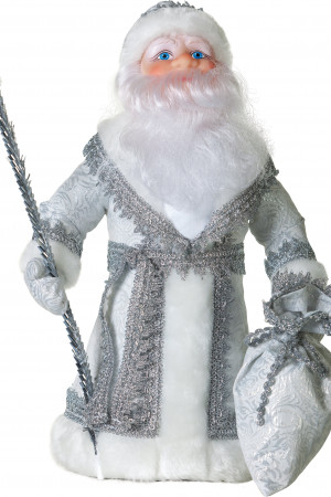 Дед Мороз под елку 40 см серебряный в упаковке, Батик (ДМ-02)
