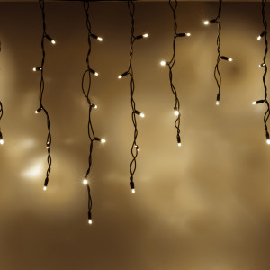 Светодиодная бахрома 108 теплых белых LED ламп, 3*0.6 м., 220В, статика, черный резиновый провод, Teamprof (TPF-i3*0.6-RB/WW)