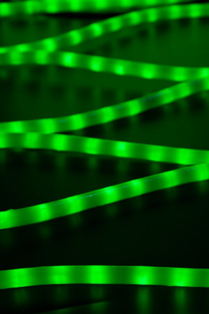 Дюралайт светодиодный 2-х проводной, диаметр 13 мм., 220В, зеленые LED лампы 36 шт на 1 м., бухта 100 м., матовый, статика, Teamprof (TPF-DL-2WHM-100-240-G)