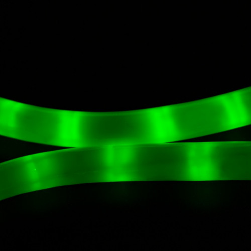 Дюралайт светодиодный 2-х проводной, диаметр 13 мм., 220В, зеленые LED лампы 36 шт на 1 м., бухта 100 м., матовый, статика, Teamprof (TPF-DL-2WHM-100-240-G)