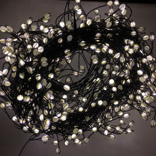 Светодиодная нить-роса Капли Luca Snake Grande 15 м., 600 экстра белых ламп, 24В, черный провод, LUCA (84918)