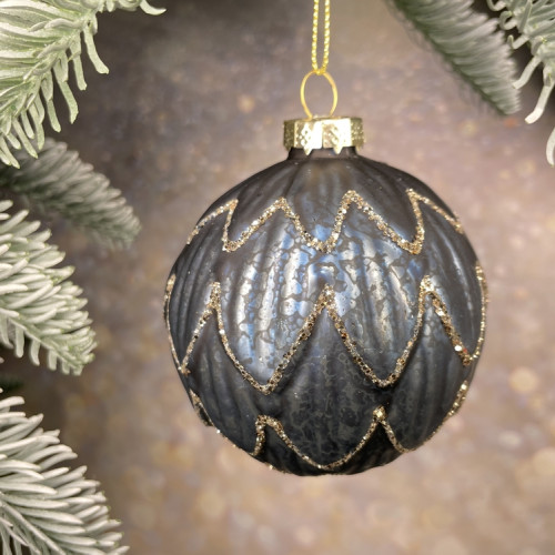 Набор стеклянных шаров Фригат 80 мм., 12 шт., синий, Christmas DeLuxe (85685-87189)
