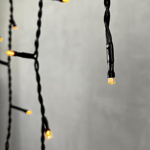 Светодиодная бахрома 3,1*0,5 м.,150 желтых LED ламп, черный провод ПВХ, LTC (PIL150-11-2Y)