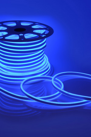 Неон гибкий двухсторонний 16*9 мм., 24V, синие LED лампы 120 шт на 1 м, бухта 50 м, Beauty Led (LCN1