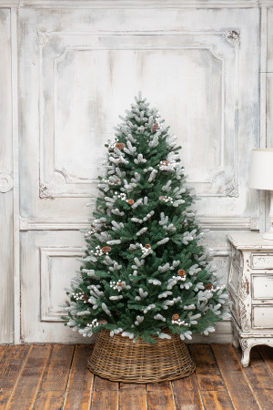 Искусственная елка Амелия заснеженная 240 см., 100% литая хвоя, ЕлкиТорг (163240)