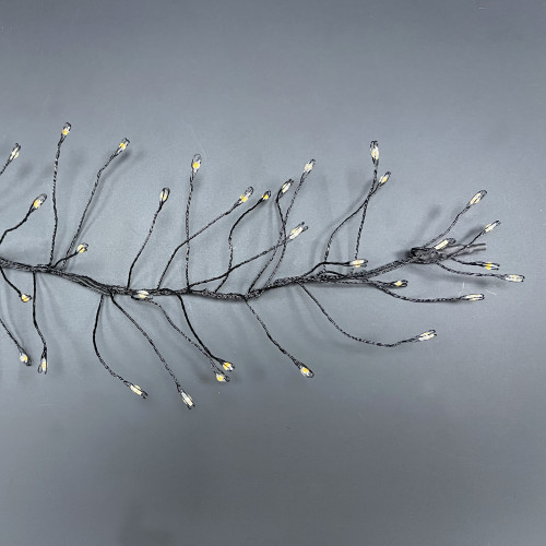 Светодиодная нить кластер 960 теплых белых ламп, 6 м., 24В, 8 режимов, таймер, черный провод, LUCA (85409)