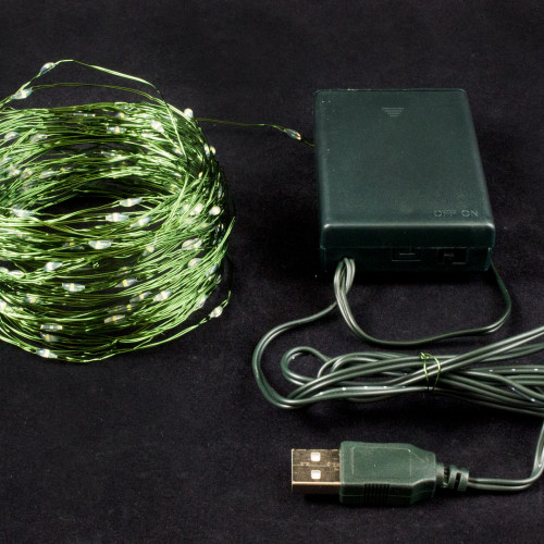 Светодиодная нить Роса 20 м., 200 разноцветных LED ламп, зеленый провод, Winner Light (m.01.4G.200-)