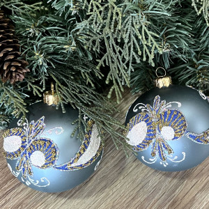 Набор стеклянных шаров  Стрекоза, 2 шт., голубой, Irena CO (91108)