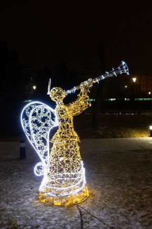 Светодиодная фигура Ангел с дудкой 190 см., Сад Радости (SR145)