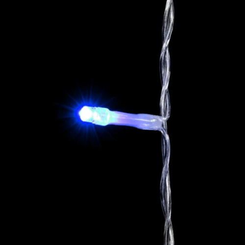 Светодиодный занавес 2*2 м., 400 синих LED ламп, облегченный, прозрачный провод ПВХ, LTC (PCL400NOT-10-2B)