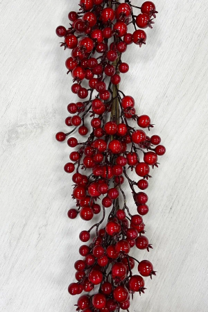 Гирлянда Беатрис с красными ягодами 185 см., Christmas DeLuxe (87401)