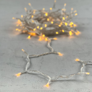 Светодиодная нить 100 желтых LED ламп, 10 м., 220-230В., прозрачный провод ПВХ, LTC (PST100-10-2Y)