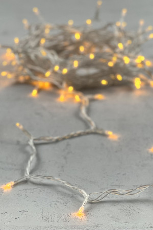 Светодиодная нить 100 желтых LED ламп, 10 м., 220-230В., прозрачный провод ПВХ, LTC (PST100-10-2Y)