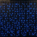 Светодиодный облегченный занавес 2*1.5 м., 220V, 300 синих LED ламп, прозрачный ПВХ провод, Rich LED (RL-CS2*1.5-T/B)