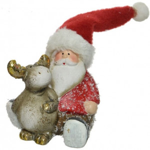 Керамическая композиция Санта и олень 7,5*6*7 см, Kaemingk (630124)   
