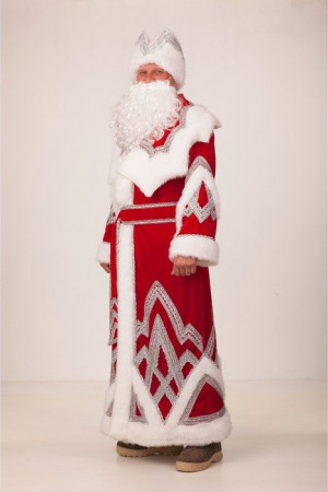 Карнавальный костюм Дед Мороз Вышивка серебро размер 54-56 (328-54-56 ) 