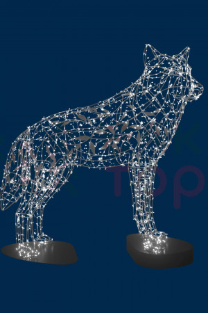 Светодиодная фигура Волк серебряный Premium 1,9 м., Conso (OL337i11)
