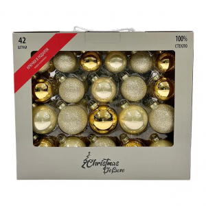 Набор стеклянных шаров Брызги шампанского 42 шт., Christmas DeLuxe (87159)