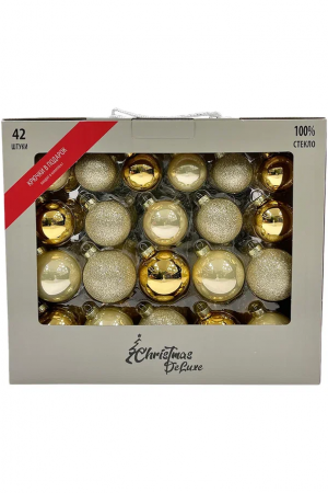 Набор стеклянных шаров Брызги шампанского 42 шт., Christmas DeLuxe (87159)