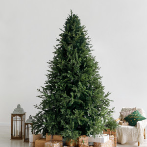 Интерьерная искусственная елка Финская Премиум 4 м., ствольная, Литая хвоя+ПВХ, Green Trees (GT4FIN)