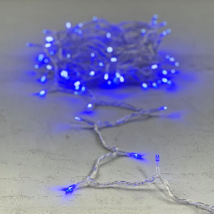 Светодиодная нить 100 синих LED ламп, 10 м., 220-230В., прозрачный провод ПВХ, LTC (PST100-10-2B)