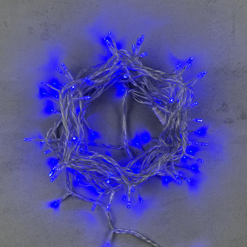 Светодиодная нить 100 синих LED ламп, 10 м., 220-230В., прозрачный провод ПВХ, LTC (PST100-10-2B)