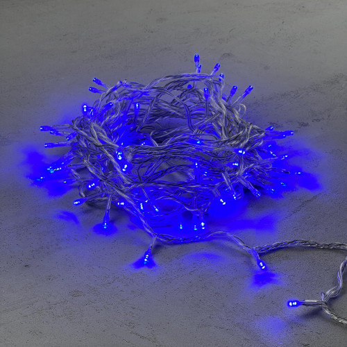 Светодиодная нить 100 синих LED ламп, 10 м., 220-230В., прозрачный провод ПВХ, LTC (PST100-10-2B)