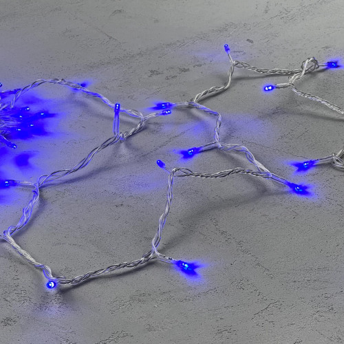 Светодиодная нить 100 синих LED ламп, 10 м., 220-230В., прозрачный провод ПВХ, LTC (PST100-10-2B)