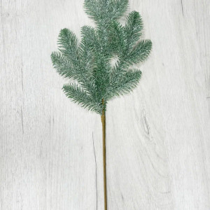 Ветвь еловая Блестящая в инее 50 см., Christmas DeLuxe (89132)