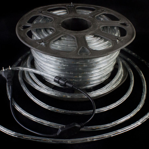 Дюралайт круглый Ø 10.5 мм., 220V, 3-жилы, теплые белые LED лампы 24 шт на 1 м., бухта 50 м, силикон, Winner (05.50.10,5.24WW)